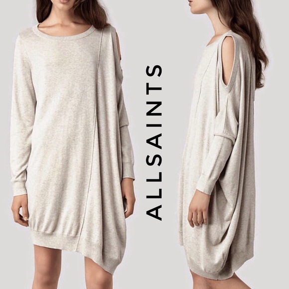 all saints satin dress with jumper